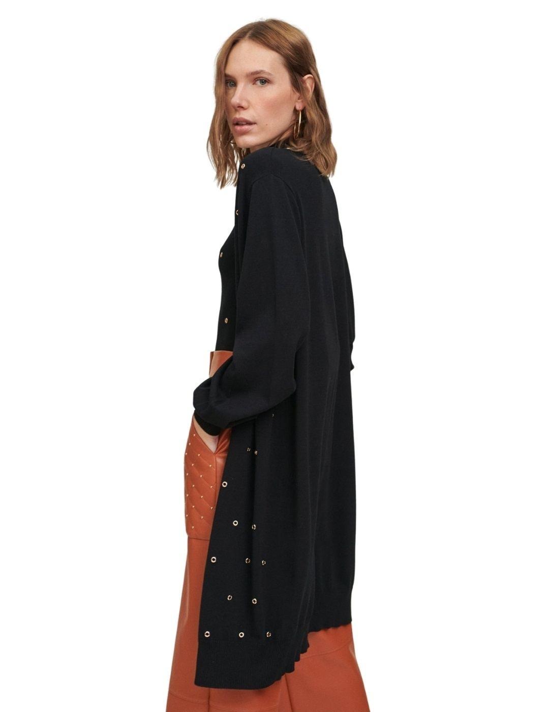 Cárdigan Lola Casademunt Larga Negra Para mujer