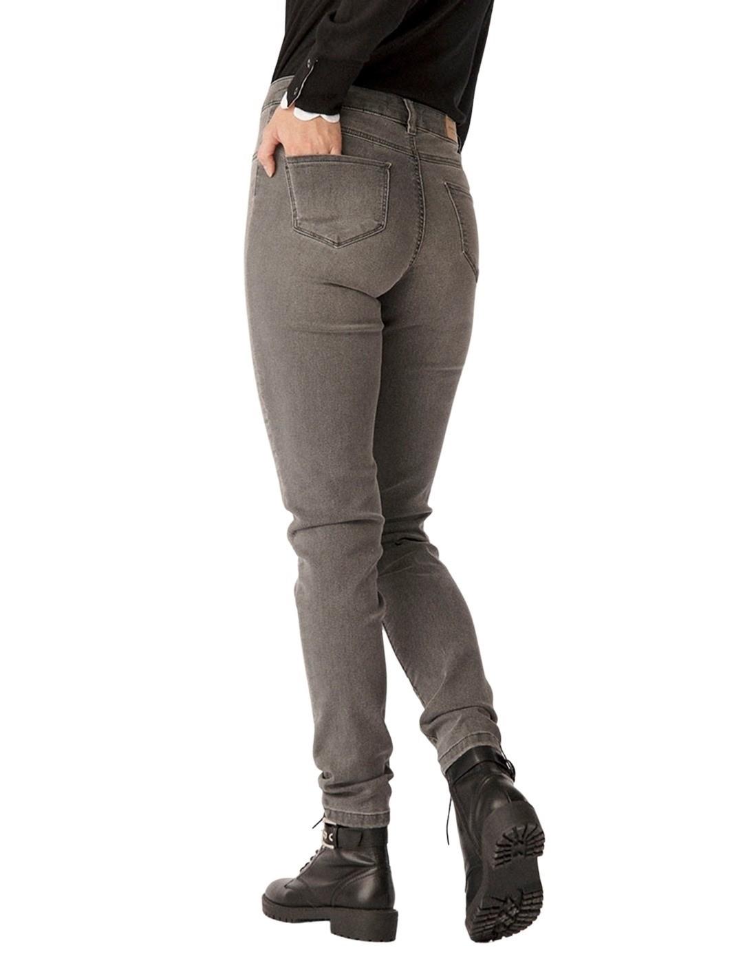 Pantalón Naf Naf Pitillo Gris Para Mujer