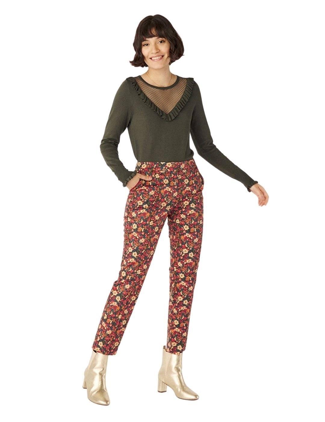 Jersey Naf Naf Verde Con Plumeti Para Mujer