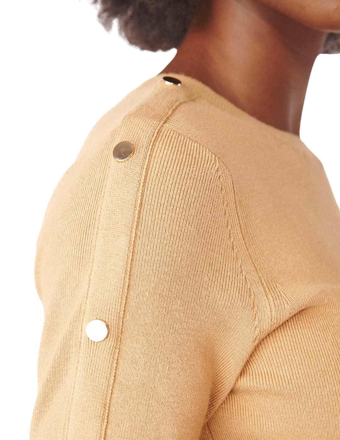 Jersey Naf Naf Punto Botones Camel Para Mujer