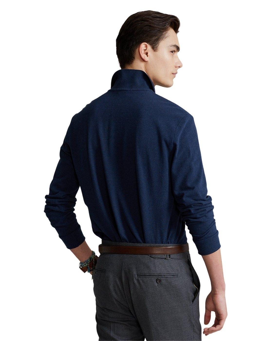 Polo Ralph Lauren Color Marino Manga Larga Para Hombre