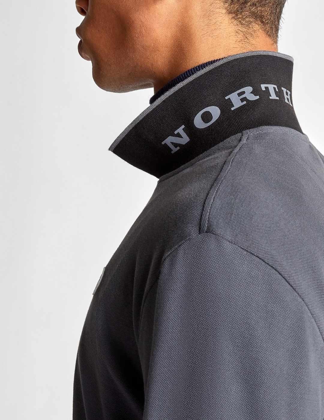 Polo North Sails Manga Larga Gris Para Hombre