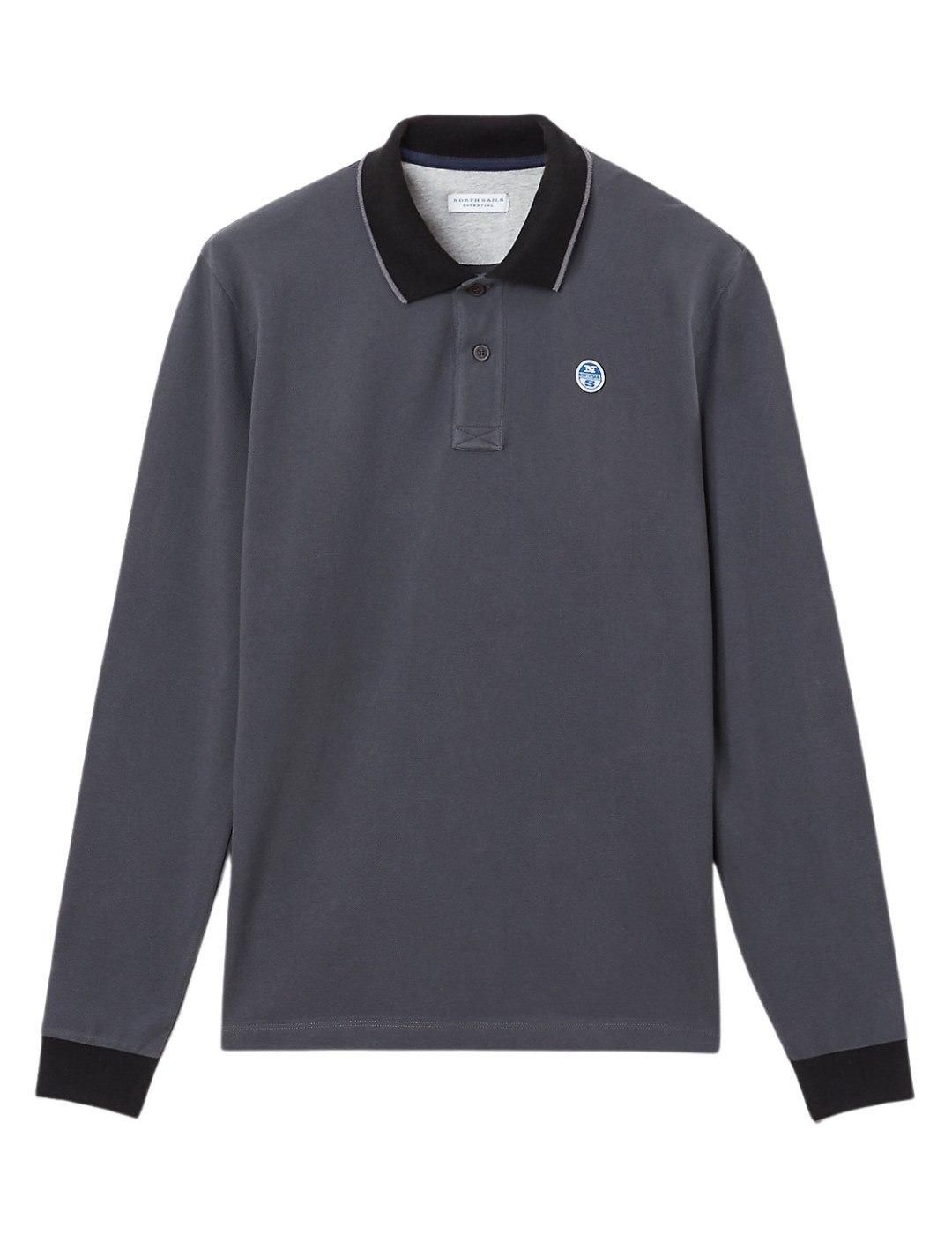 Polo North Sails Manga Larga Gris Para Hombre