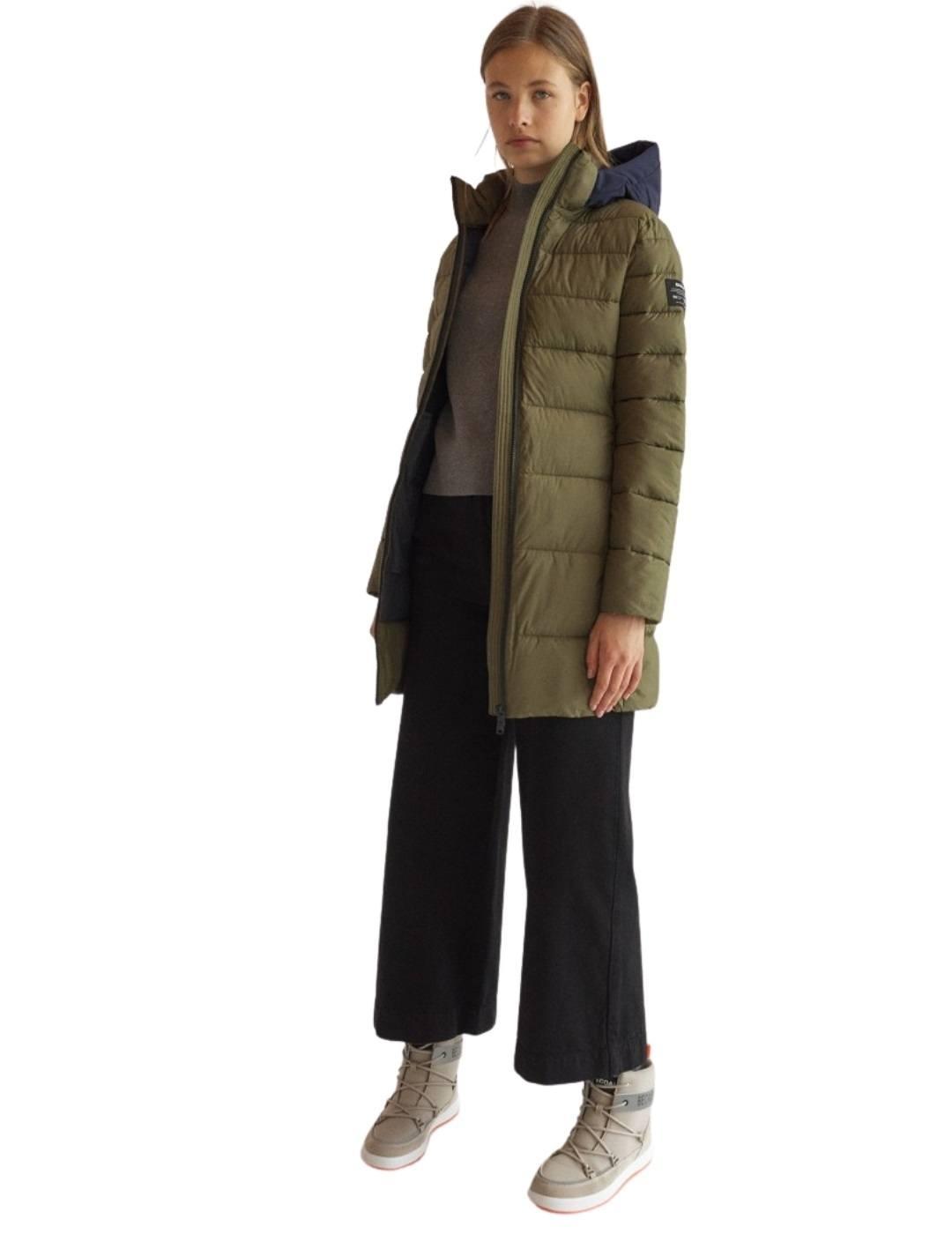 Abrigo Ecoalf  Amu Verde Para Mujer