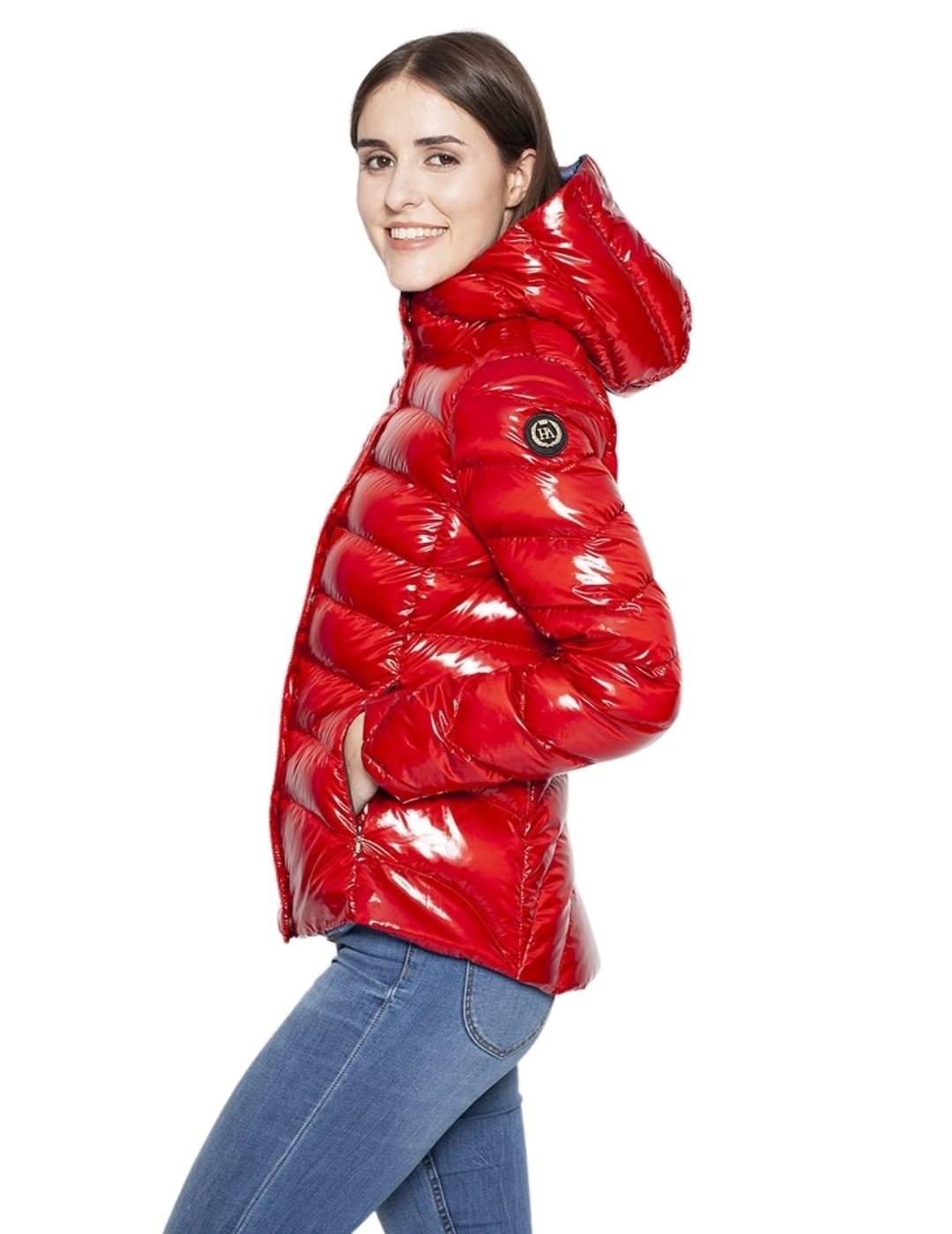 Cazadora Henry Arroway Rojo Brillo Harlow Para Mujer