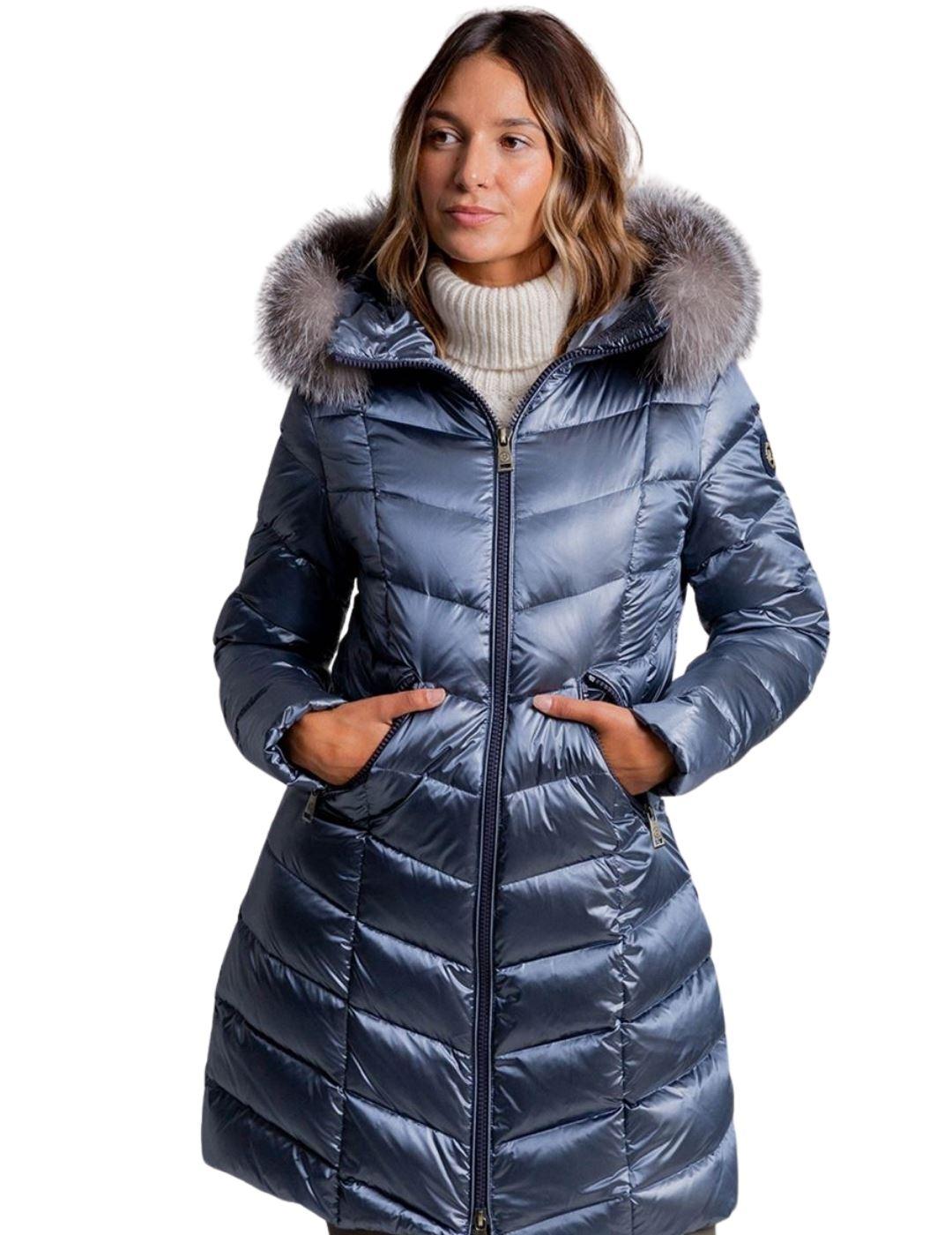 Cazadora Henry Arroway Azul Acero Martina Para Mujer