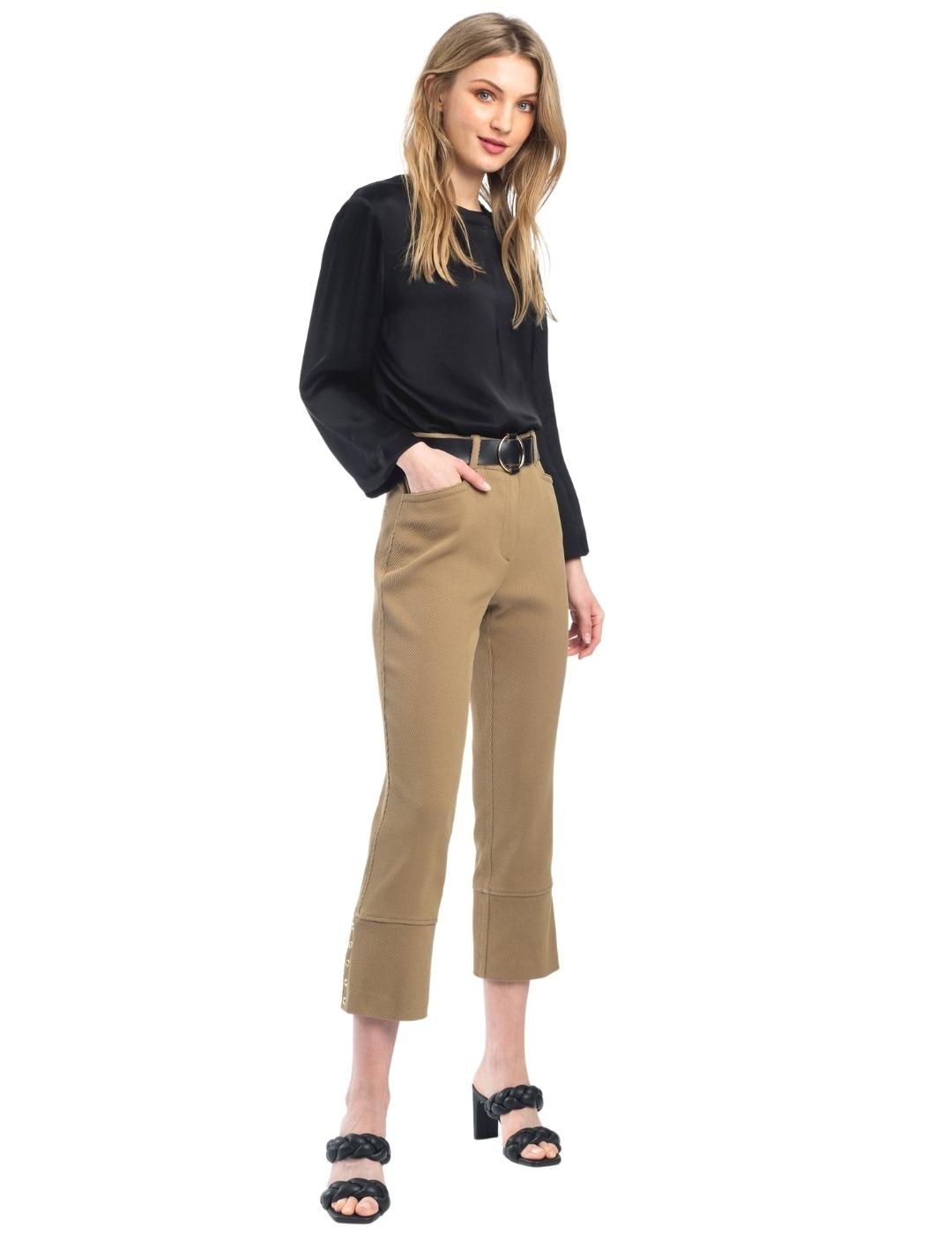 Pantalón Alba Conde Camel Pirata Para Mujer