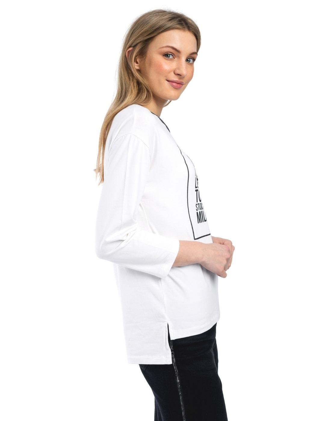 Camiseta Alba Conde Crudo Texto Para Mujer