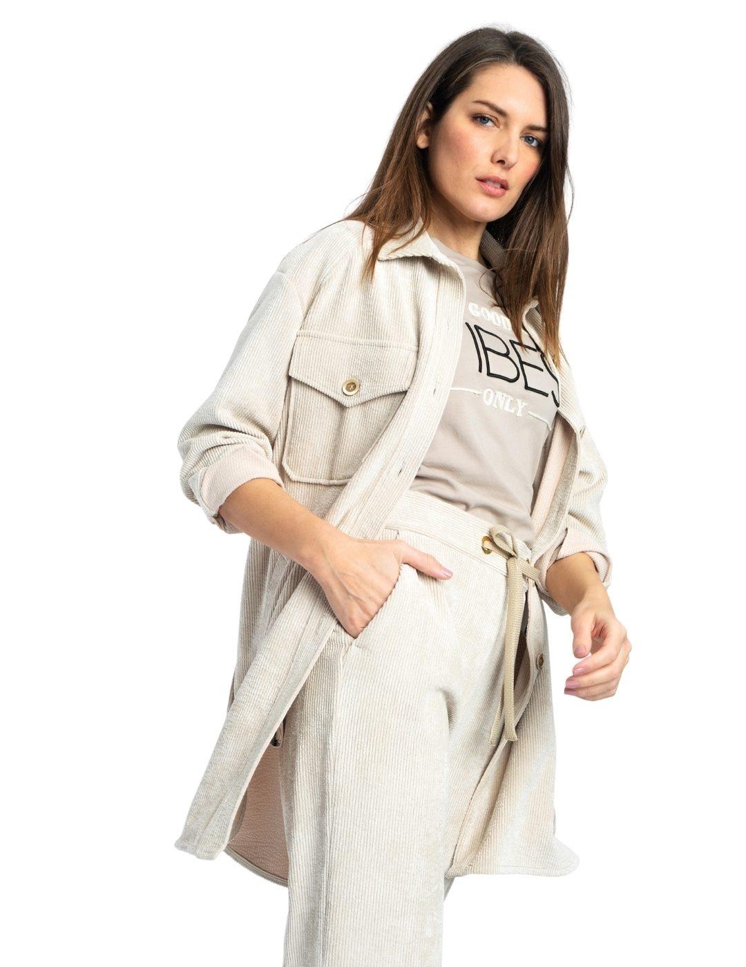 Sobrecamisa Alba Conde Crudo Para Mujer