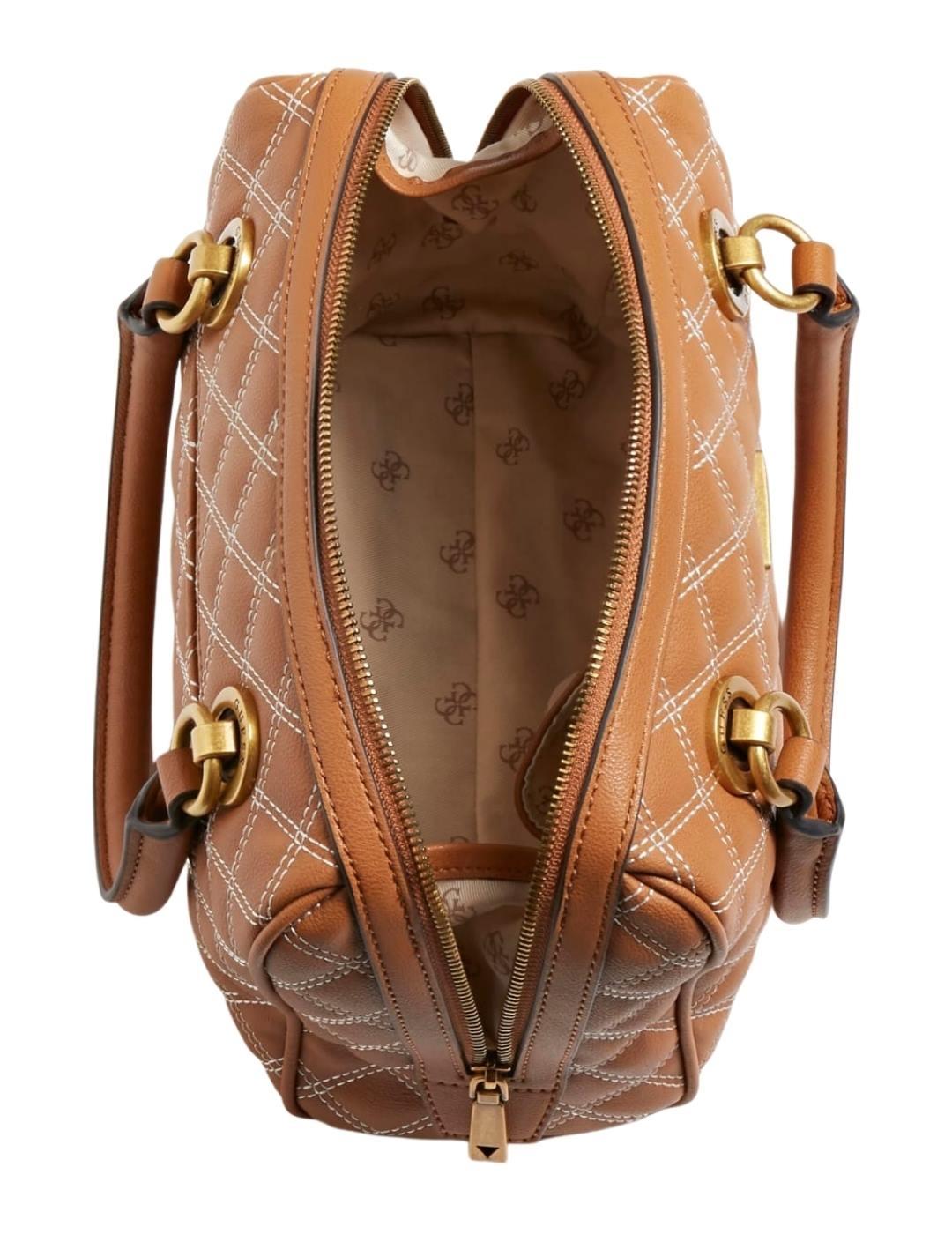 Bolso Guess Cessily Acolchado Cognac Para Mujer