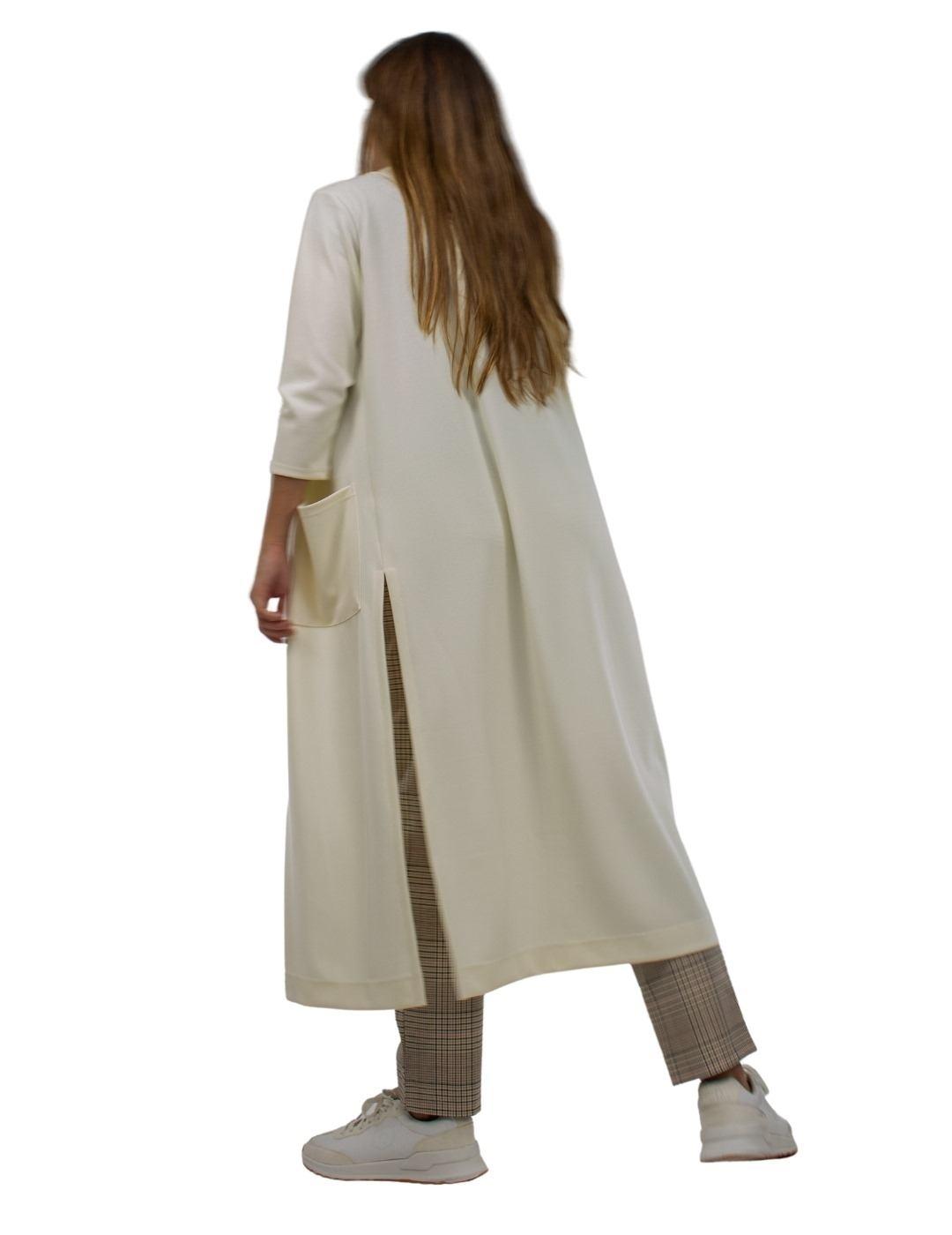 Chaqueta Parole Larga Beige Para Mujer