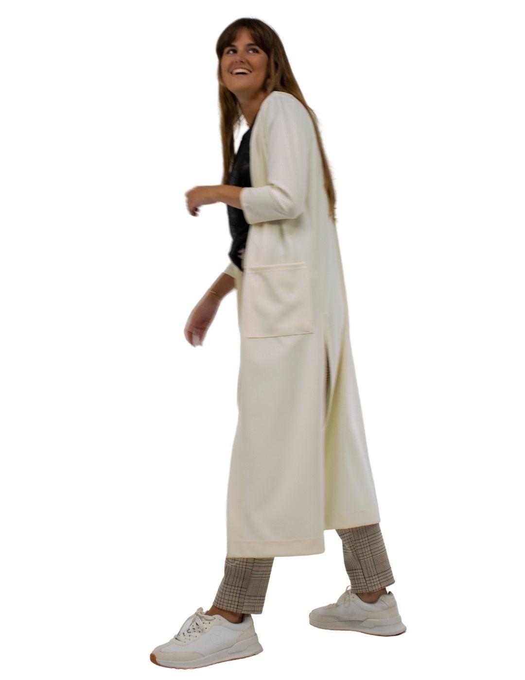 Chaqueta Parole Larga Beige Para Mujer