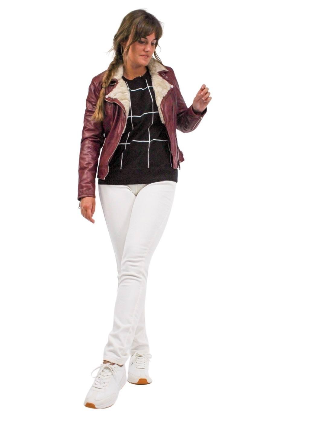 Cazadora Freaky Nation Biker Lady Granate Para Mujer