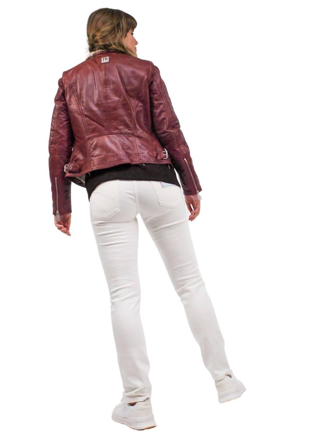 Cazadora Freaky Nation Biker Lady Granate Para Mujer