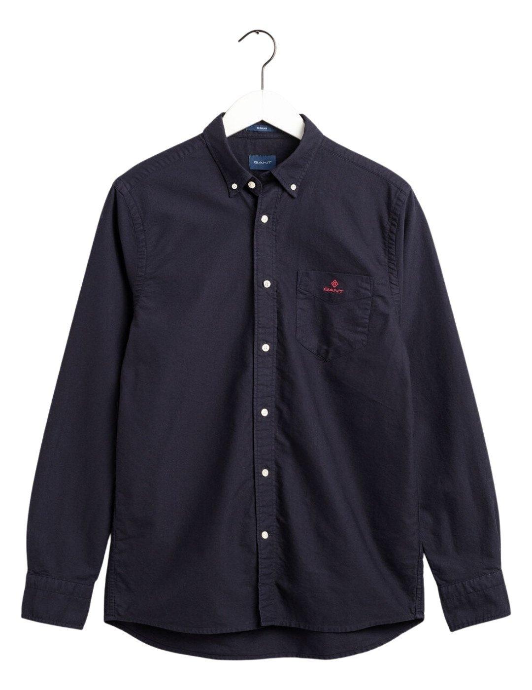Camisa Gant Azul Oxford Regular Fit Para Hombre