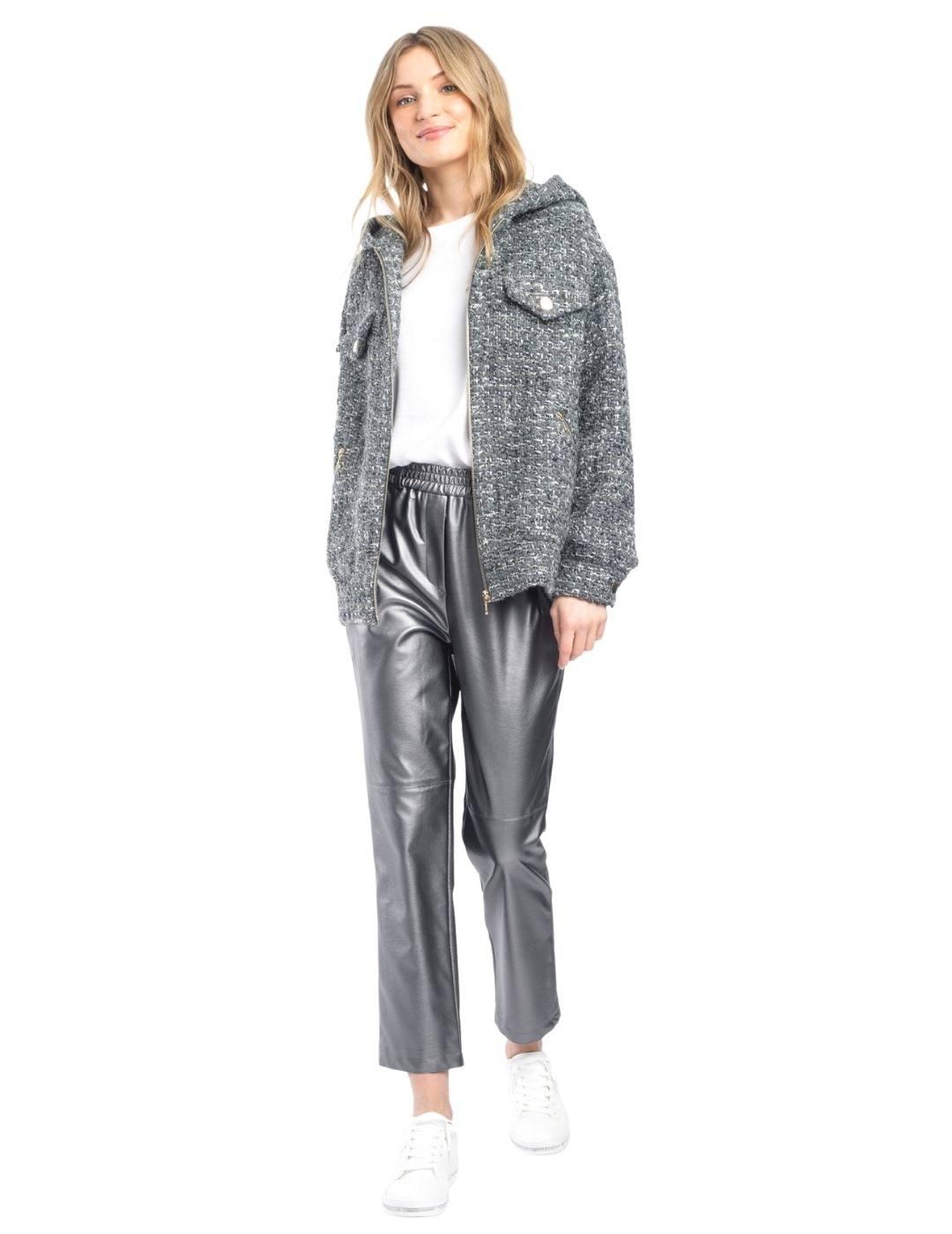 Cazadora Alba Conde Gris Capucha Para Mujer