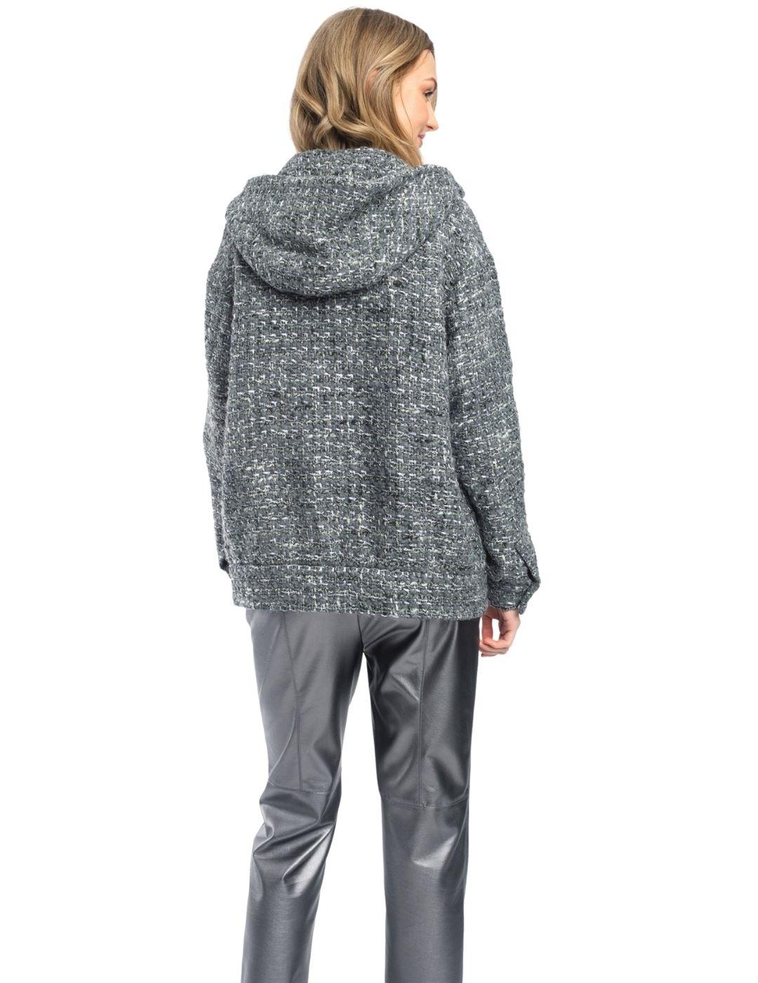 Cazadora Alba Conde Gris Capucha Para Mujer