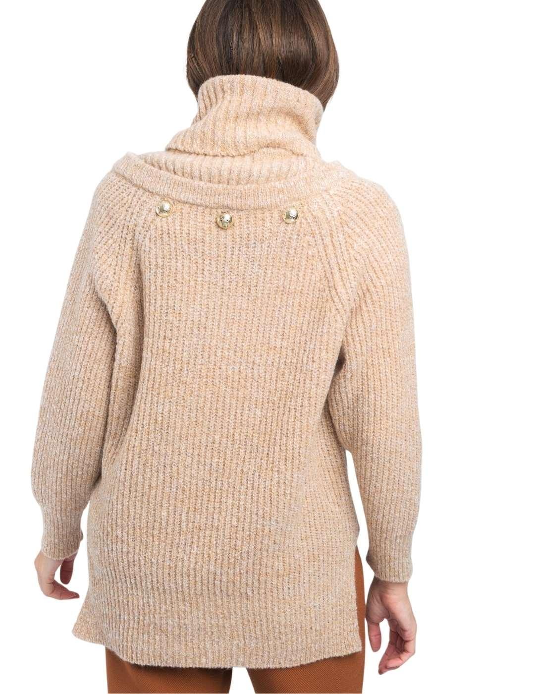 Jersey Alba Conde Natural Acanalado Para Mujer