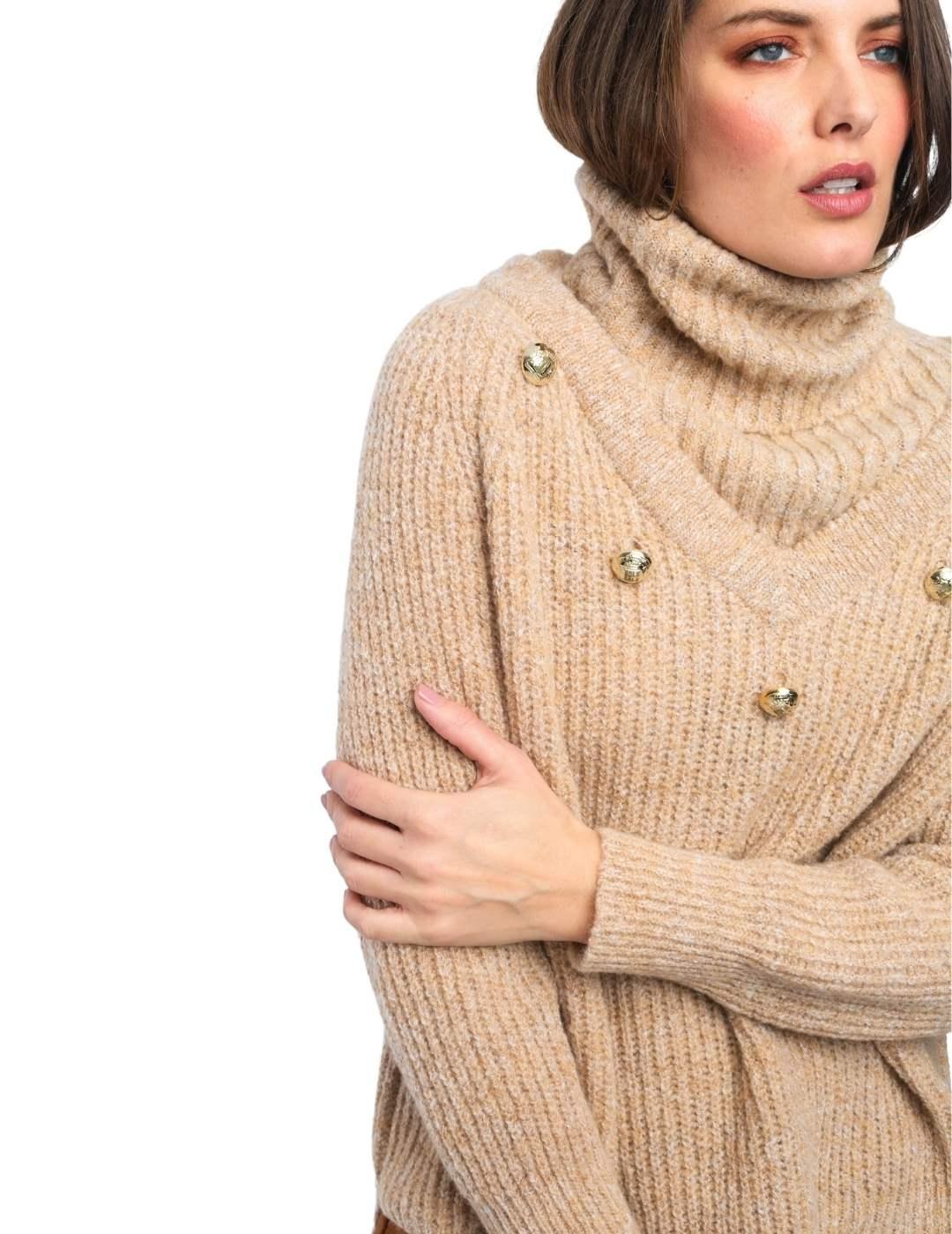 Jersey Alba Conde Natural Acanalado Para Mujer