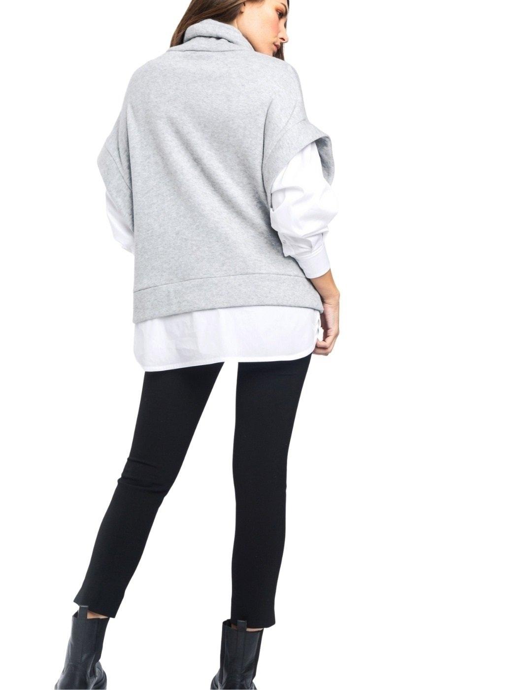 Sudadera Alba Conde Gris Manga Corta Para Mujer