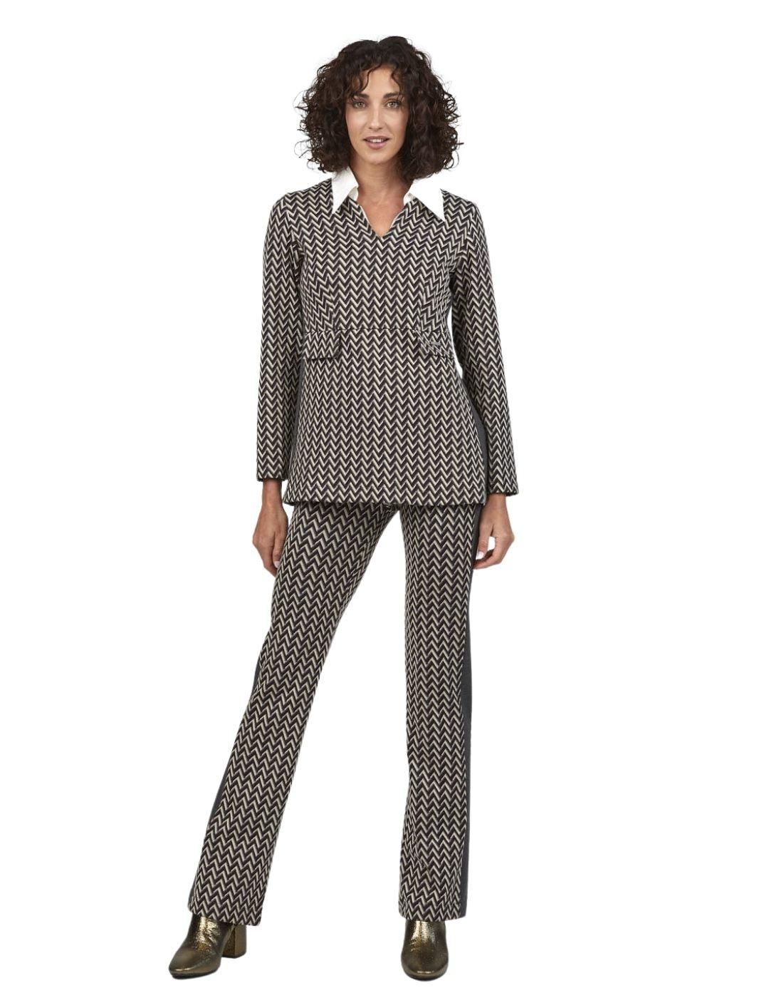 Pantalón Mercedes De Miguel  Gris Para Mujer