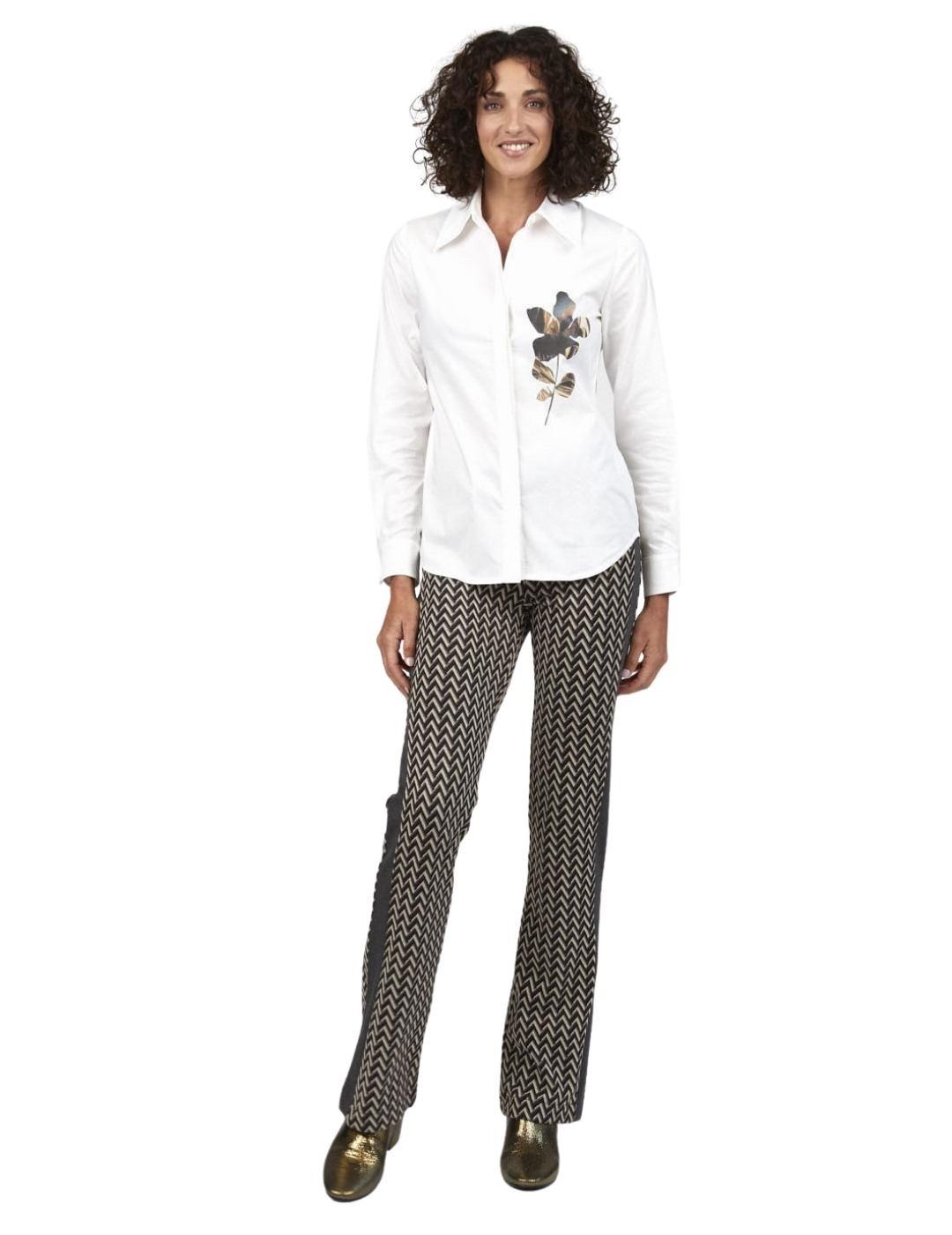 Pantalón Mercedes De Miguel  Gris Para Mujer