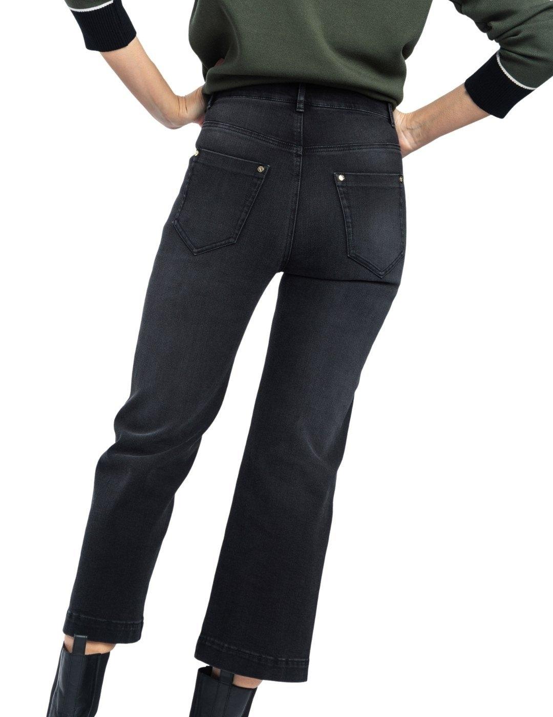 Vaquero Alba Conde Negro Botones Para Mujer