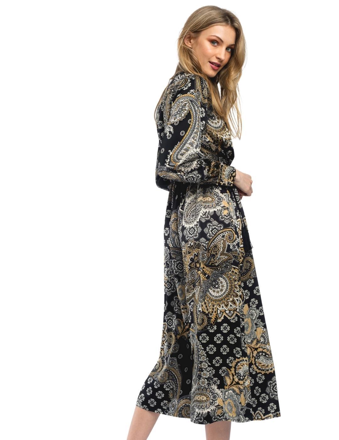 Vestido Alba Conde Negro Estampado PAra Mujer