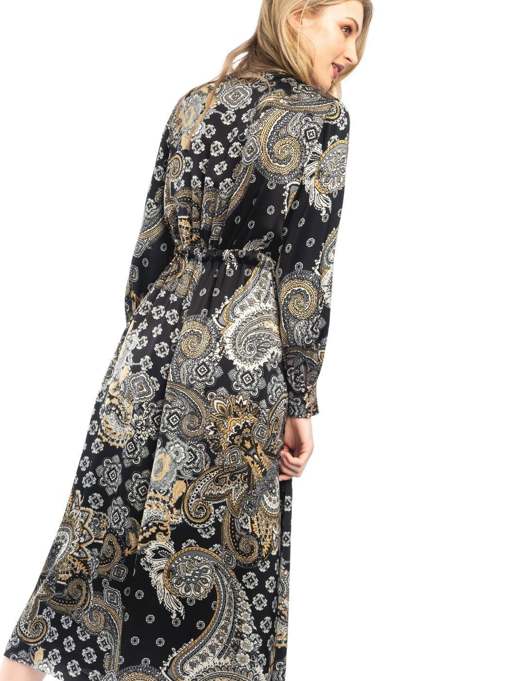 Vestido Alba Conde Negro Estampado PAra Mujer