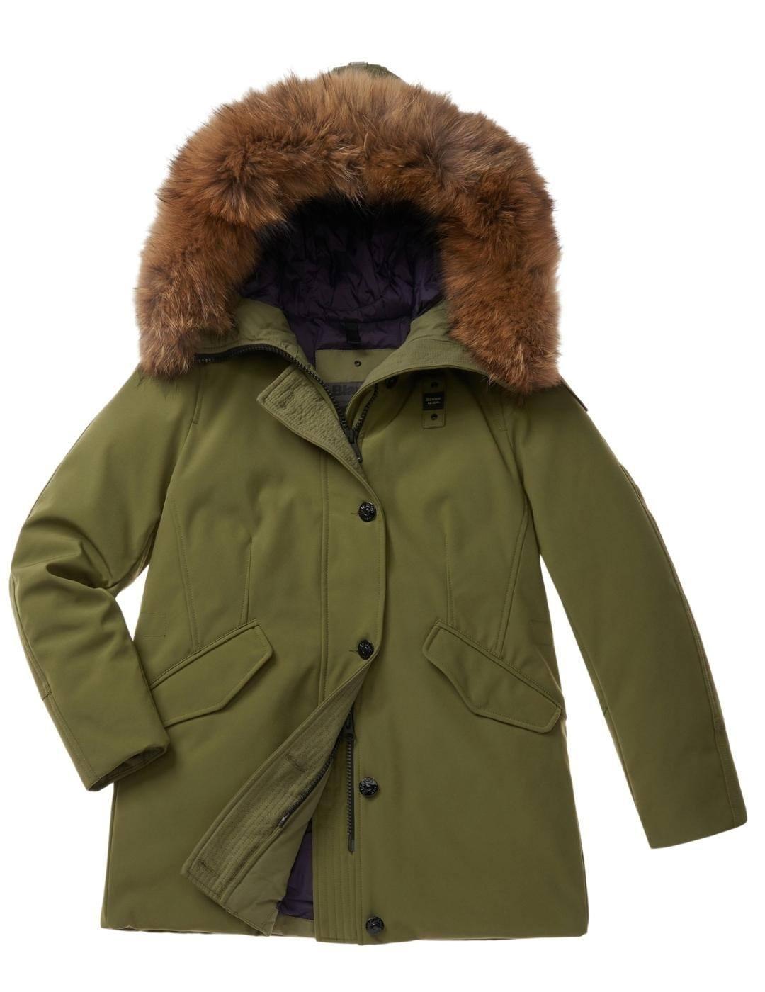 Parka Blauer Capucha Verde Para Mujer
