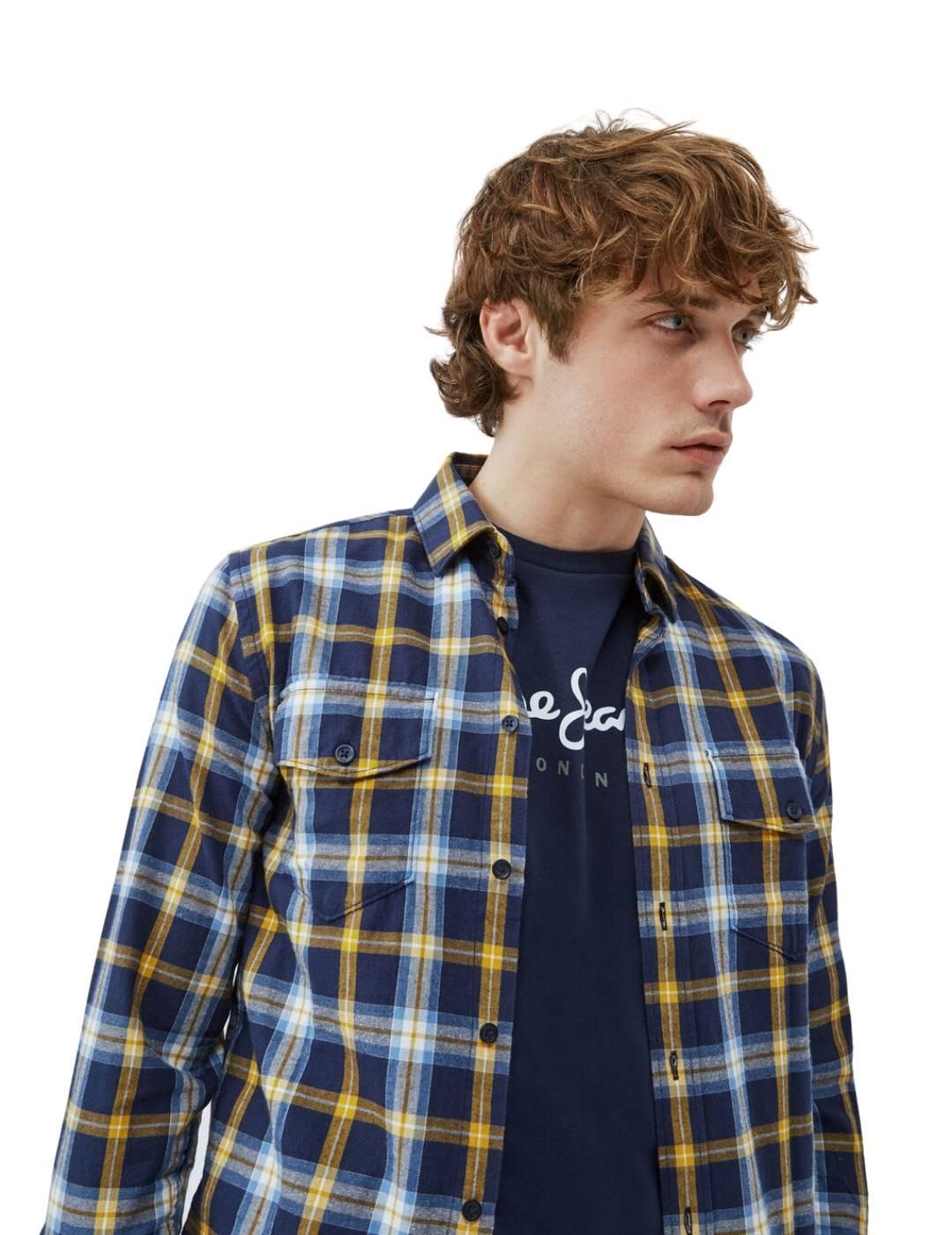 Camisa Pepe Jeans Trafford Cuadros Para Hombre