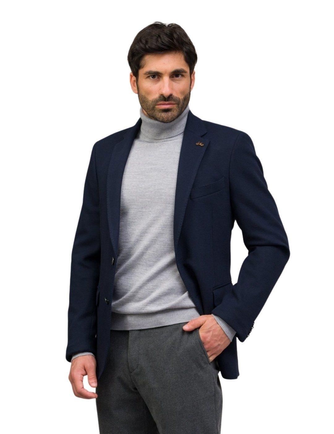 Americana Etiem Regular Fit De Microestructura Para Hombre 