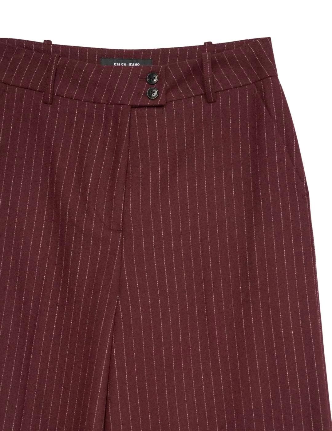 Salsa Jeans Pantalones Chino de rayas Wide Drk red